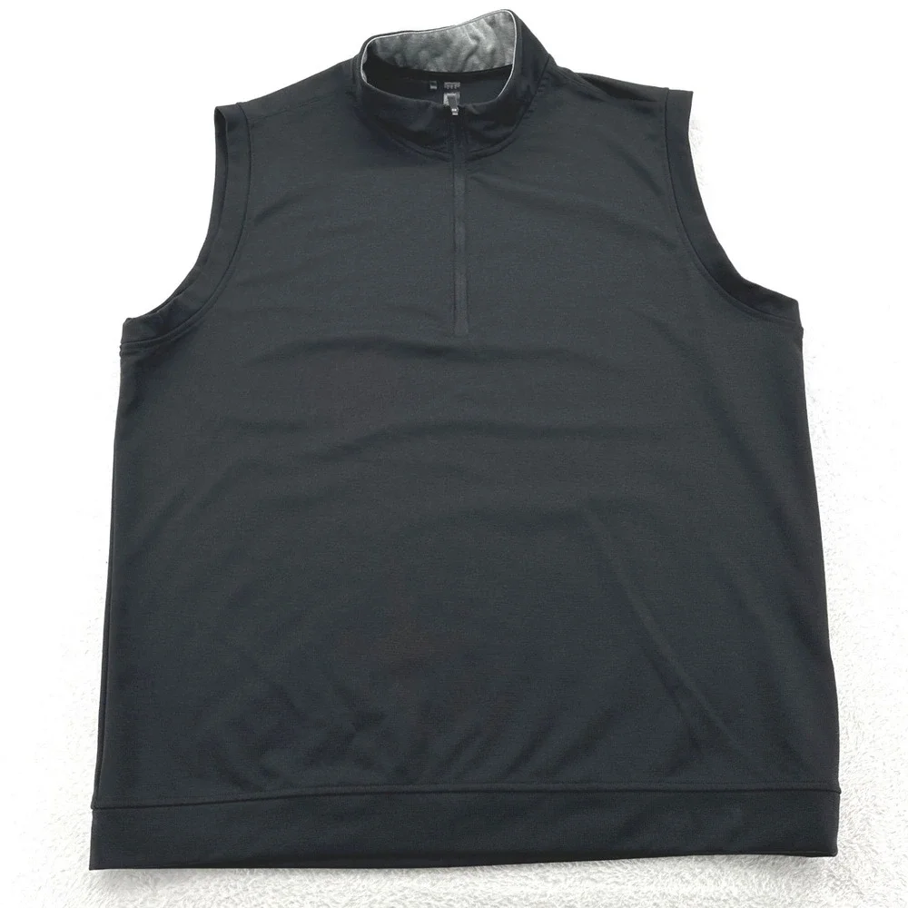 Adidas Mens Golf Vest XL Black IB4542 Quarter Zip Performance Pullover